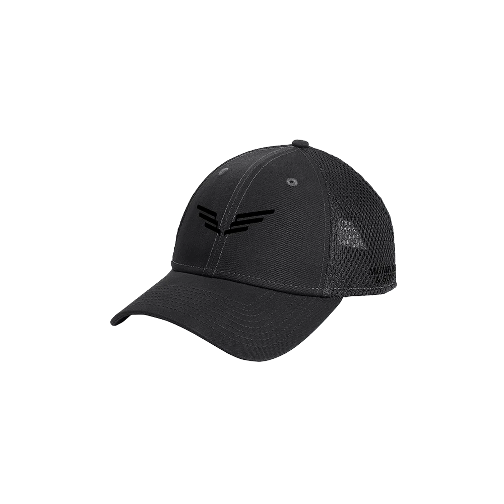 Black Embroidered Wings Trucker Cap - Image 2