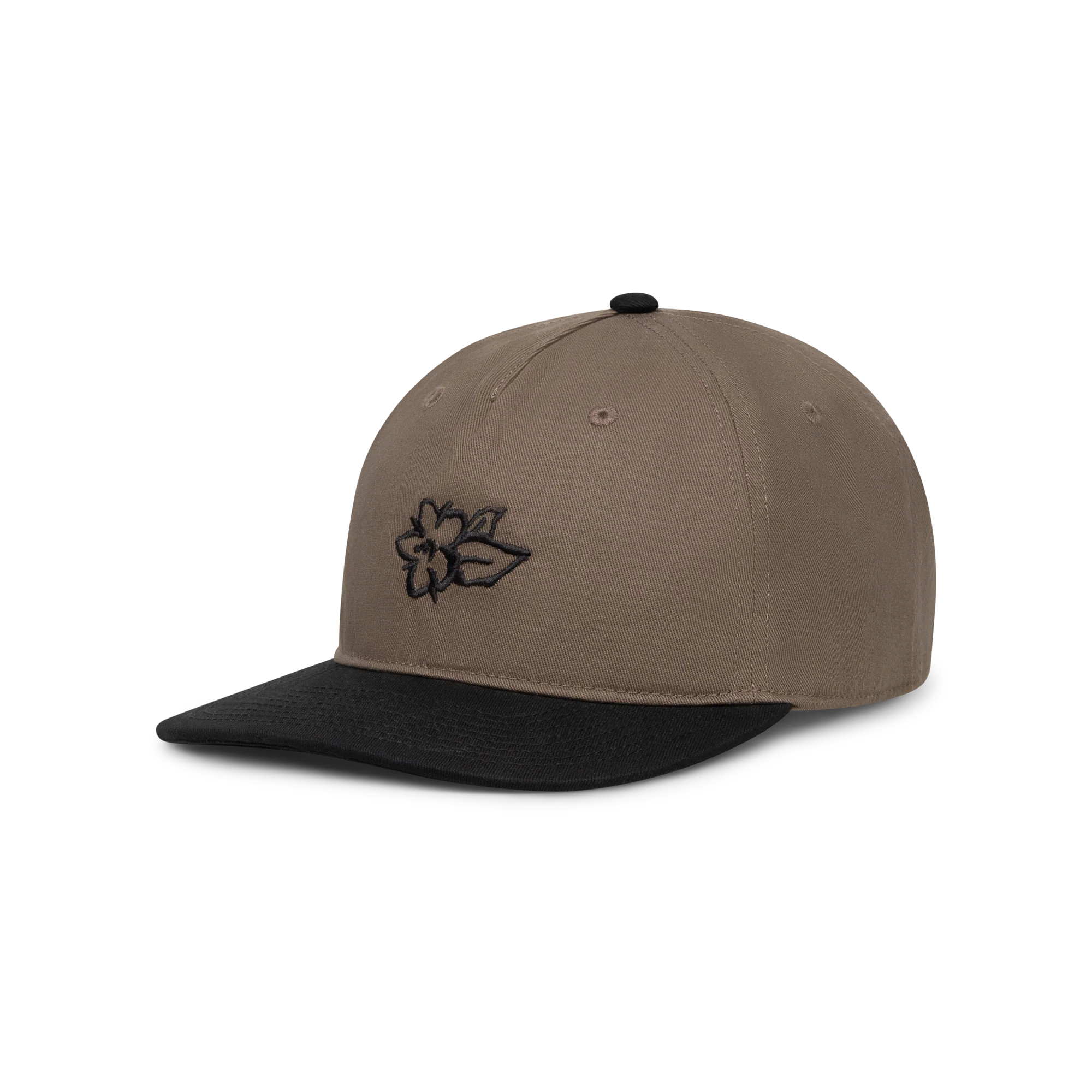 Brown Embroidered Flower Cap - Image 2