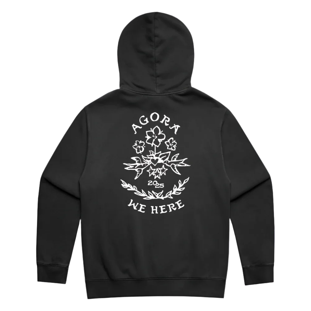 Black Agora Stamp Hoodie - Image 2